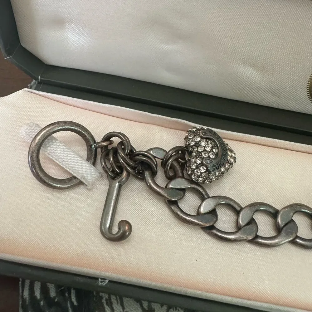 NEW VTG Y2K Antique Bronze Juicy Couture J Link Bracelet